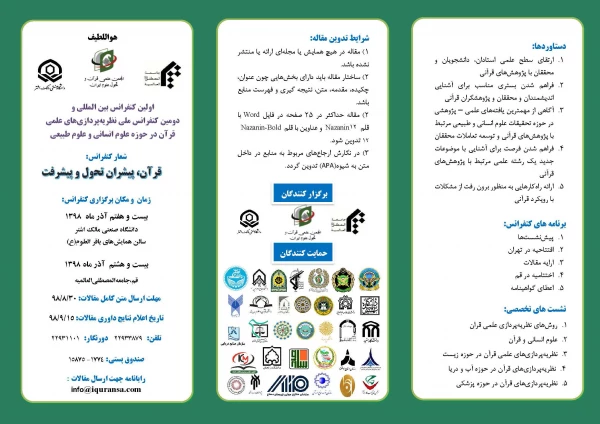 اولین کنفرانس بین المللی نظریه پردازی های علمی قرآن، در حوزه علوم انسانی و طبیعی 6